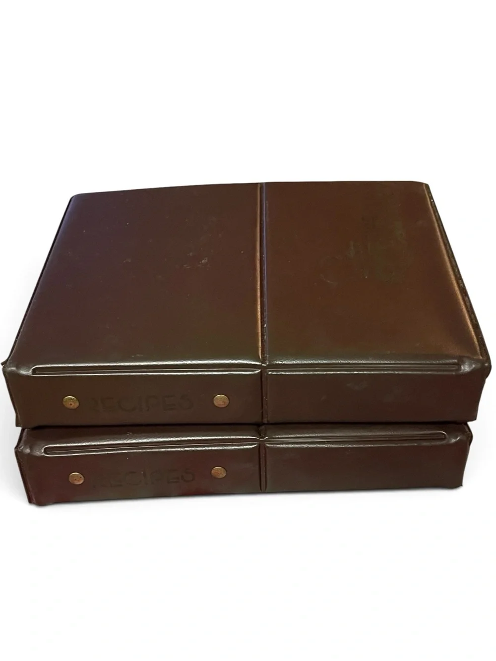 Vintage 1970’s Recipe Collector Brown Vinyl  Binders Full of Recipes